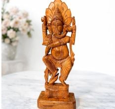Handcrafted Wood Dancing Ganesha Statue